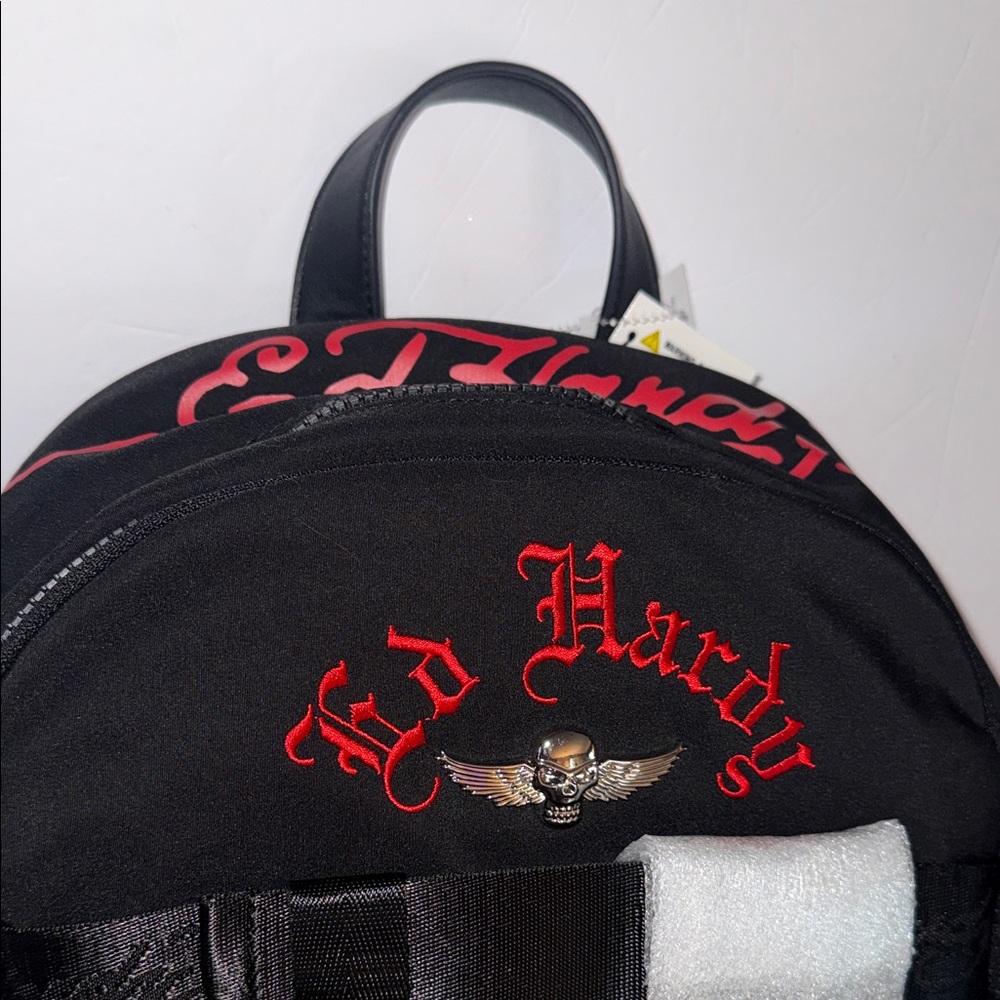 Ed Hardy Black and Red Backpack with Tiger Design - Picture 2 of 8